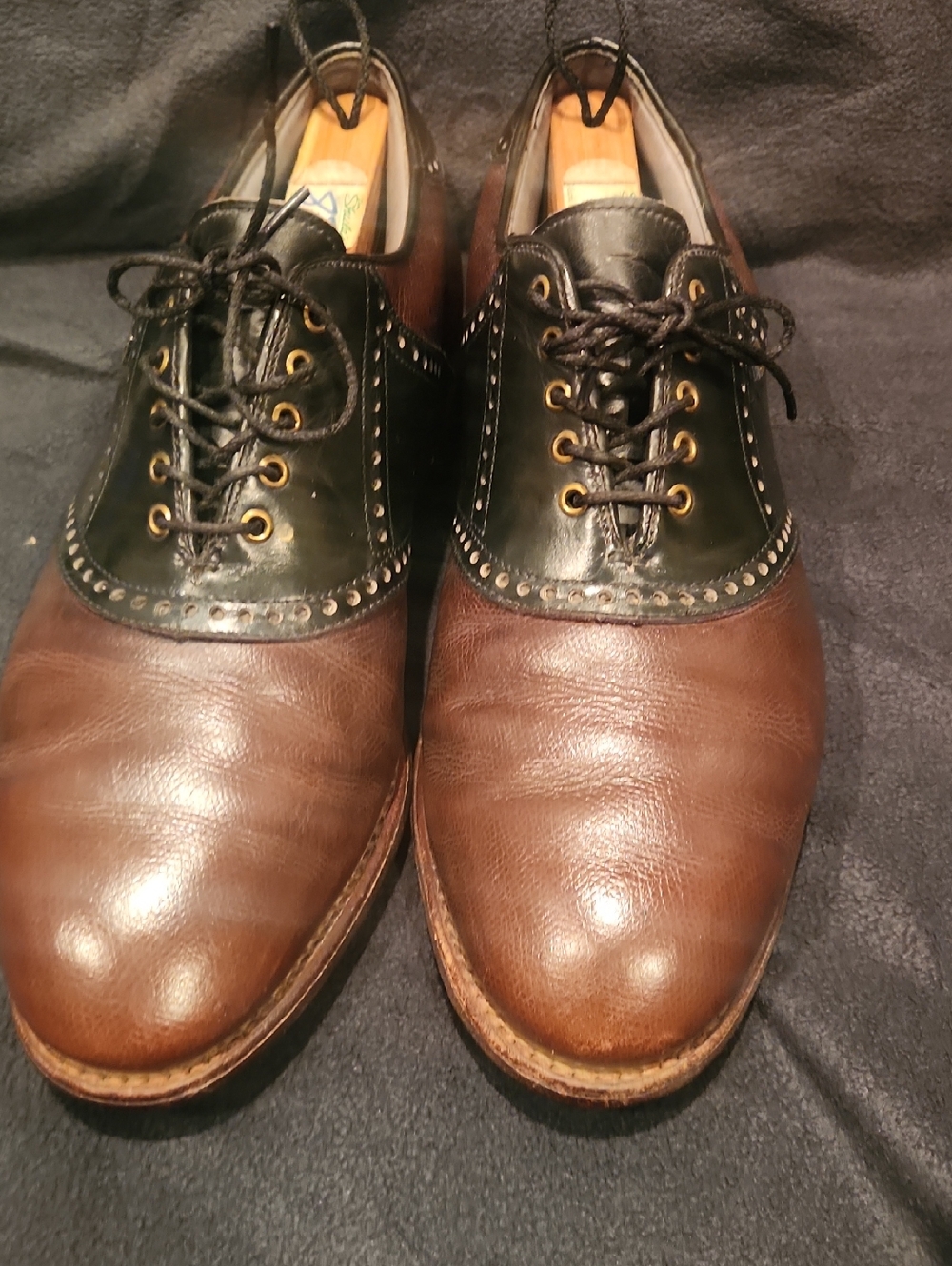 FootJoy Classics  Brown and Black Two-Tone Leather Oxford Golf Shoes